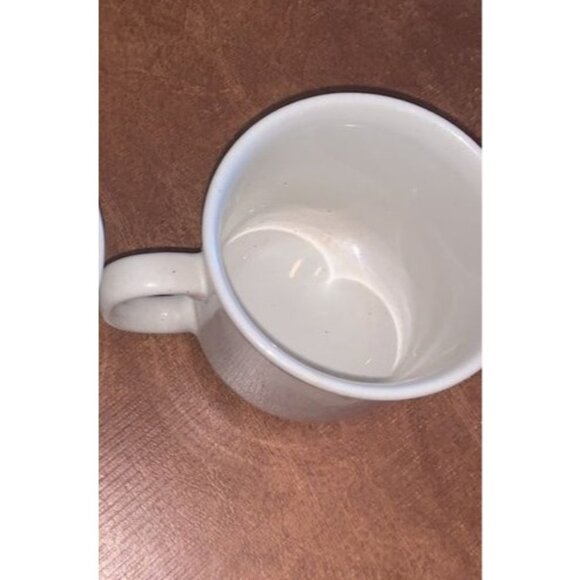 Restaurant Coffee Mugs 3" Tall 3.25" Diameter White With Brown Band - Picture 3 of 7